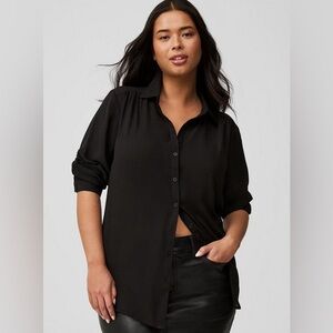 Torrid Black Button Down Blouse 3 3X NWT